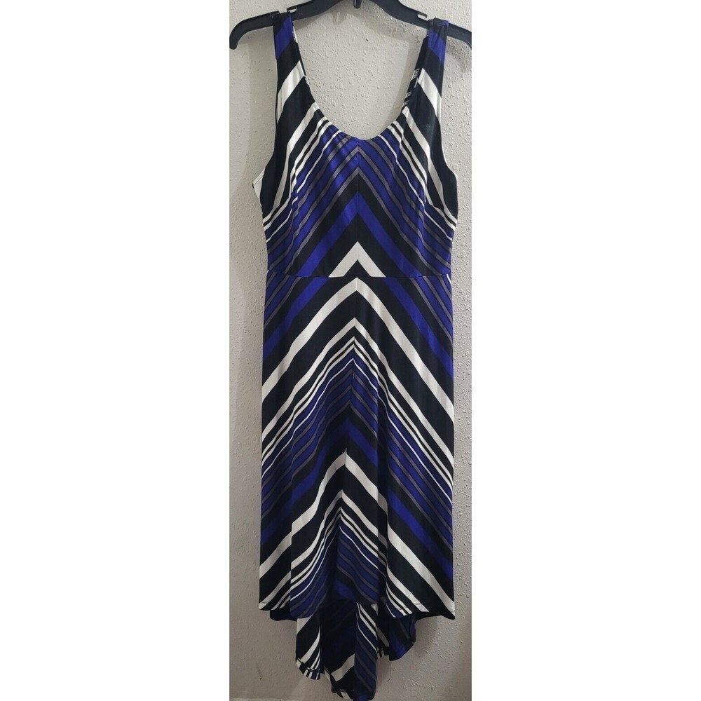 Donna Ricco High Low Black/Multicolor Tank Dress In Sz M NWT Style 8523638M
